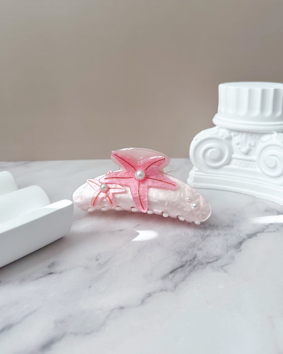 Pink Starfish Claw Clip