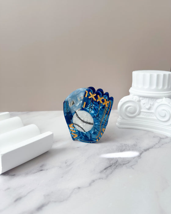 Blue Baseball Glove Claw Clip