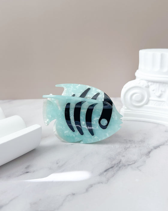 Aquatic Teal Fish Claw Clip